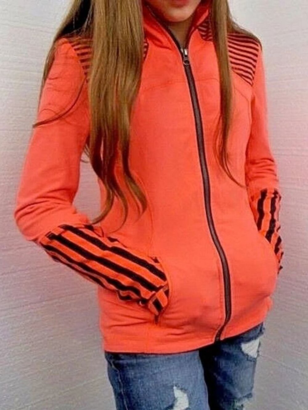 Lululemon Forme Jacket Full Zip Classic Stripe Light Flare Inkwell Size  12